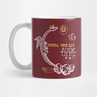 Medieval dragon with Sun and moon Mug